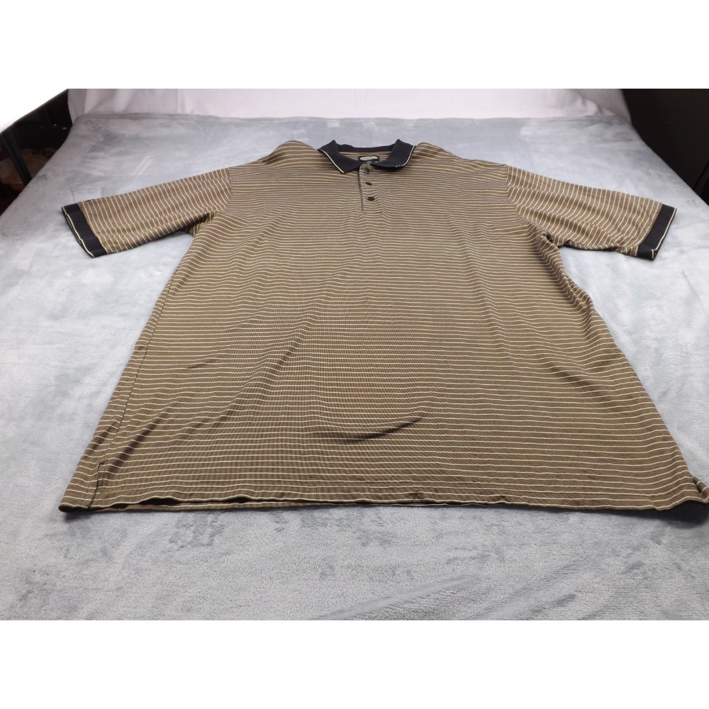 Haley Reserve Polo Shirts Men's XXL  Brn/Blk/Wht, Greenish Tan/Orange Set of Two - Picture 15 of 16